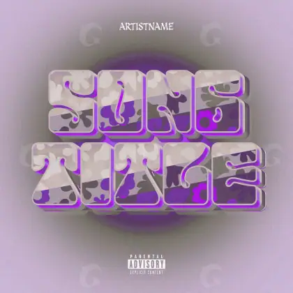 Arte de portada musical «Purple Abstract»: abstracción y tipografía; color violeta