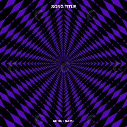 Готовая обложка для трека «Purple Abstract»: абстракция и типографика; палитра — фиолетовая