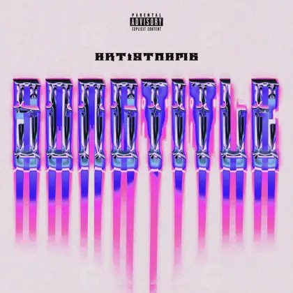Arte de portada musical «Purple Abstract»: abstracción y tipografía; color violeta