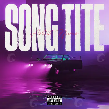 Обложка для альбома «Purple Car»: автомобиль и вода; палитра — фиолетовая