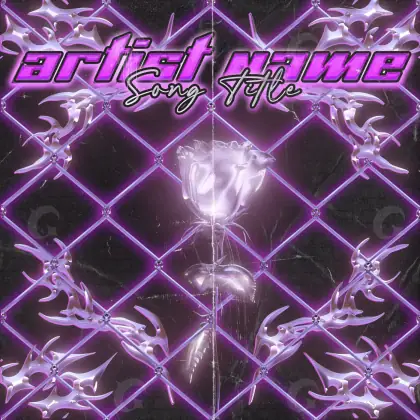 Готовая обложка для трека «Purple Diamond»: алмаз; палитра — фиолетовая