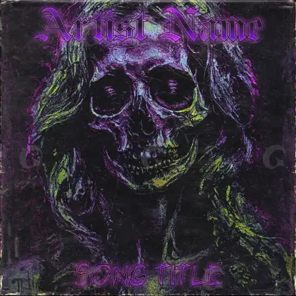 Обложка для альбома «Purple Face»: лицо и глаза; палитра — фиолетовая