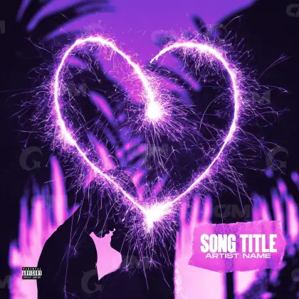 Premade cover art “Purple Heart”: heart, purple tones