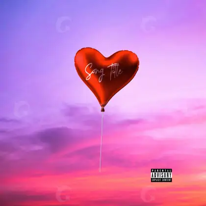 Music cover artwork “Purple Heart”: heart and cloud, purple tones
