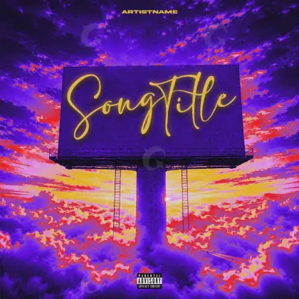 Premade cover art “Purple Lettering”: lettering, purple tones