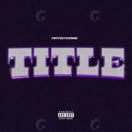 Готовая обложка для трека «Purple Lettering»: типографика и абстракция; палитра — фиолетовая