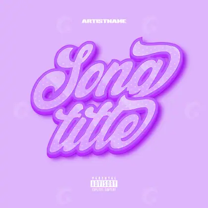 Premade cover art “Purple Lettering”: lettering, purple tones