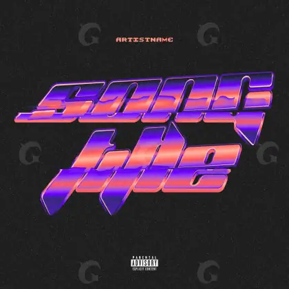 Обложка для альбома «Purple Lettering»: типографика и абстракция; палитра — фиолетовая
