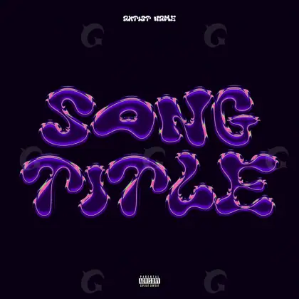 Обложка для песни «Purple Lettering»: типографика и абстракция; палитра — фиолетовая