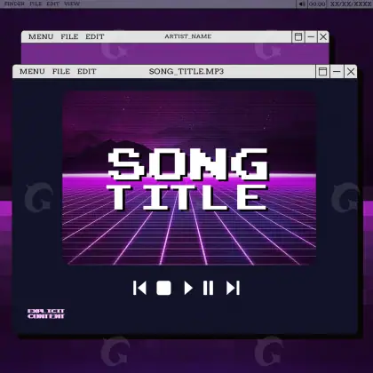 Arte de portada musical «Purple Lettering»: tipografía; color violeta