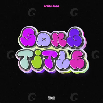 Portada para canción «Purple Lettering»: tipografía y abstracción; color violeta
