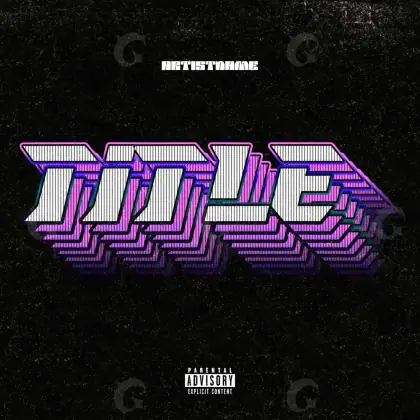 Arte de portada musical «Purple Lettering»: tipografía; color violeta
