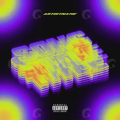 Arte de portada musical «Purple Lettering»: tipografía; color violeta