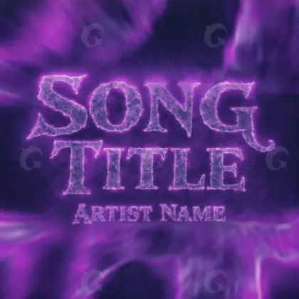 Обложка для песни «Purple Lettering»: типографика и абстракция; палитра — фиолетовая