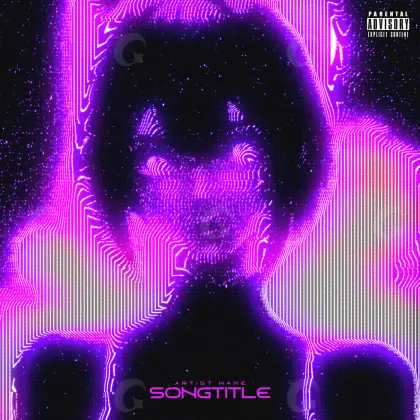 Premade cover art “Purple Neon”: neon and face, purple tones