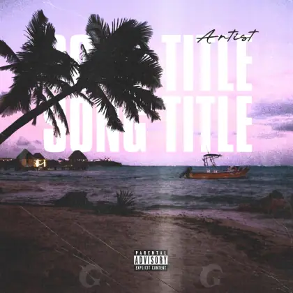 Portada prediseñada «Purple Palm»: palmera y árbol; color violeta