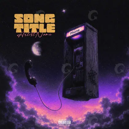 Premade cover art “Purple Phone”: phone and cloud, purple tones
