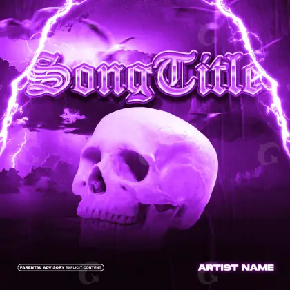 Arte de portada musical «Purple Skull»: calavera; color violeta