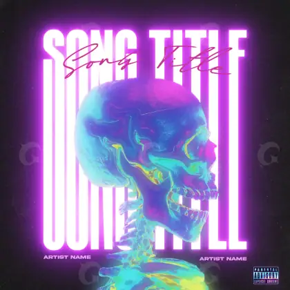 Premade cover art “Purple Skull”: skull, purple tones