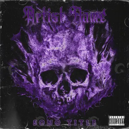 Album cover art “Purple Skull”: skull, purple tones