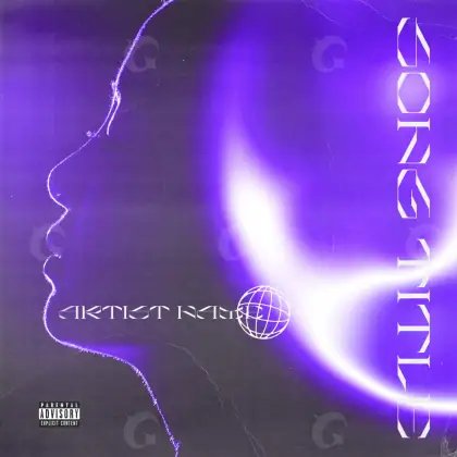 Arte de portada musical «Purple Woman»: mujer y rostro; color violeta
