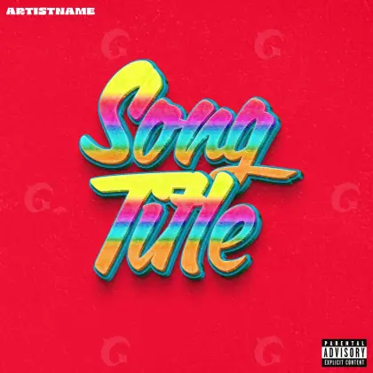Music cover artwork “Red Abstract”: abstract and lettering, red tones