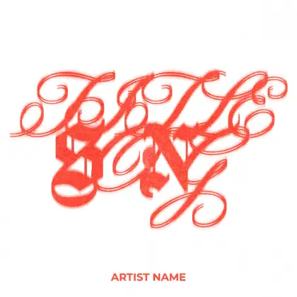 Portada para canción «Red Abstract»: abstracción y tipografía; color rojo