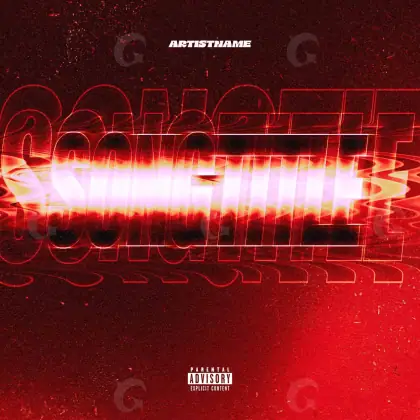 Обложка для песни «Red Abstract»: абстракция и типографика; палитра — красная