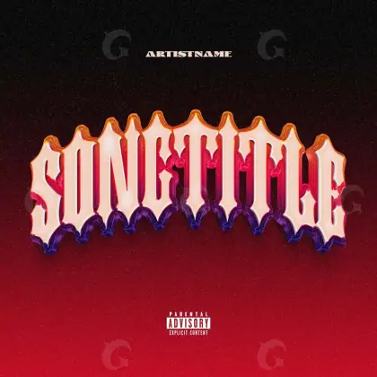 Music cover artwork “Red Abstract”: abstract and lettering, red tones