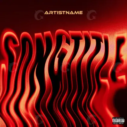Обложка для песни «Red Abstract»: абстракция и типографика; палитра — красная