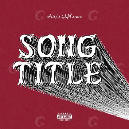 Music cover artwork “Red Abstract”: abstract and lettering, red tones