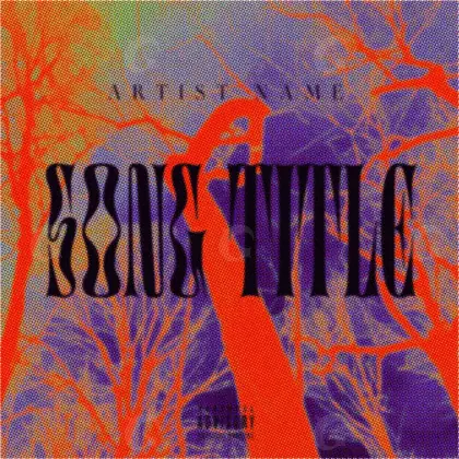 Готовая обложка для трека «Red Abstract»: абстракция и типографика; палитра — красная