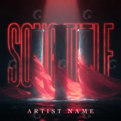 Portada para canción «Red Abstract»: abstracción y tipografía; color rojo