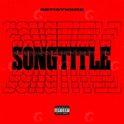 Album cover art “Red Abstract”: abstract and lettering, red tones