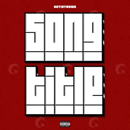 Album cover art “Red Abstract”: abstract and lettering, red tones