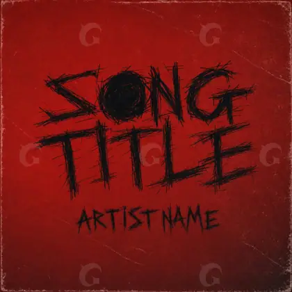Album cover art “Red Abstract”: abstract and lettering, red tones