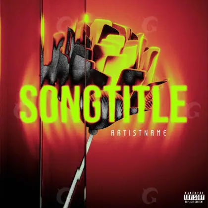 Music cover artwork “Red Abstract”: abstract and lettering, red tones