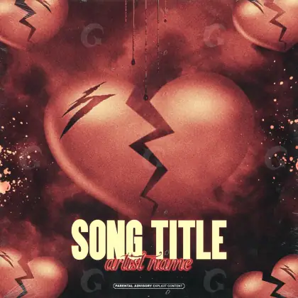 Music cover artwork “Red Abstract”: abstract and lettering, red tones