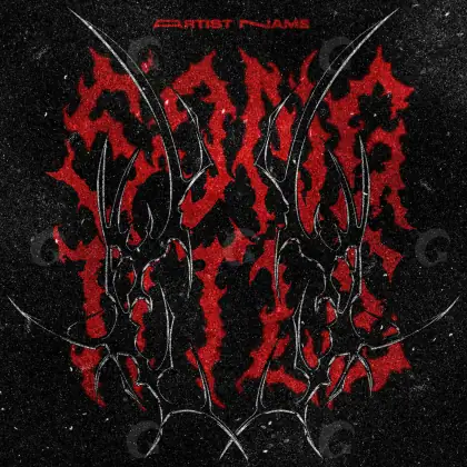 Arte de portada musical «Red Abstract»: abstracción y tipografía; color rojo