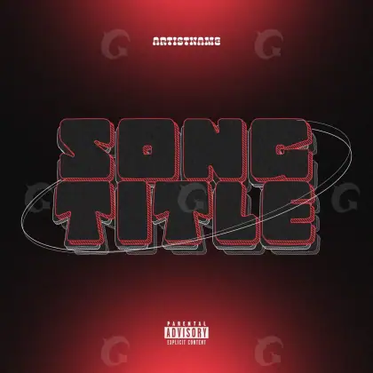 Music cover artwork “Red Abstract”: abstract and lettering, red tones