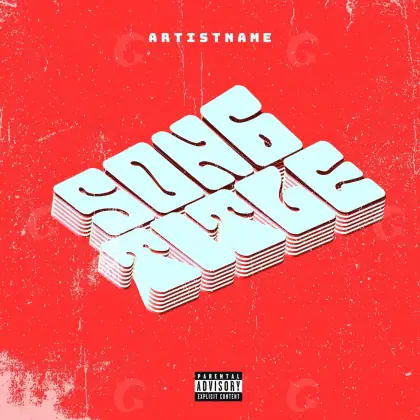 Music cover artwork “Red Abstract”: abstract and lettering, red tones