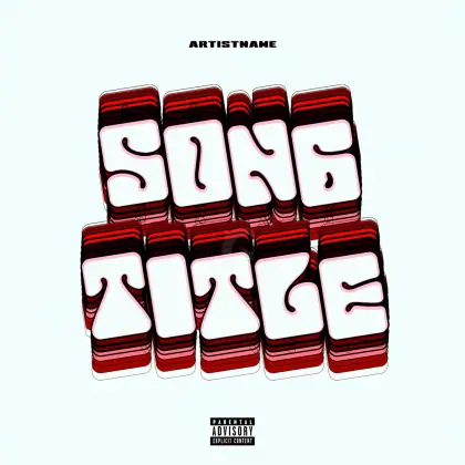 Music cover artwork “Red Abstract”: abstract and lettering, red tones