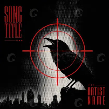 Premade cover art “Red Bird”: bird and circle, red tones