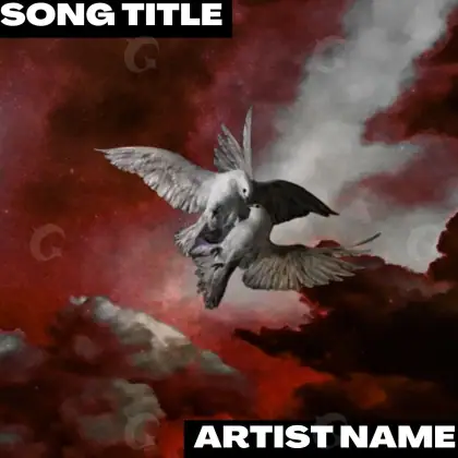 Album cover art “Red Bird”: bird and cloud, red tones