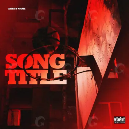 Portada para canción «Red Building»: edificio y ventana; color rojo