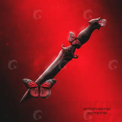 Обложка для песни «Red Butterfly»: бабочка; палитра — красная