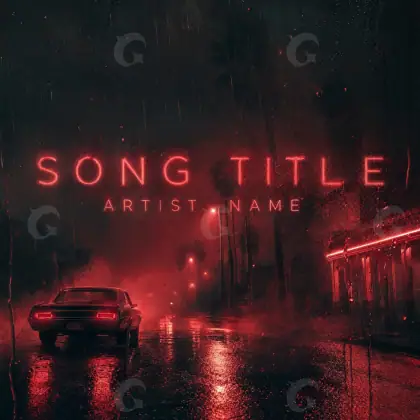 Music cover artwork “Red Car”: car and road, red tones