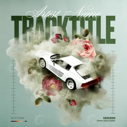 Premade cover art “Red Car”: car and rose, red tones