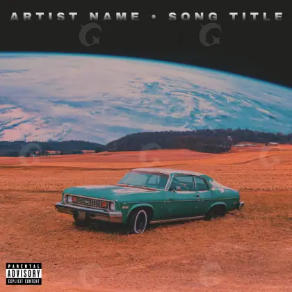 Album cover art “Red Car”: car and tree, red tones