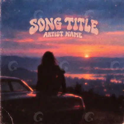 Premade cover art “Red Car”: car and sun, red tones